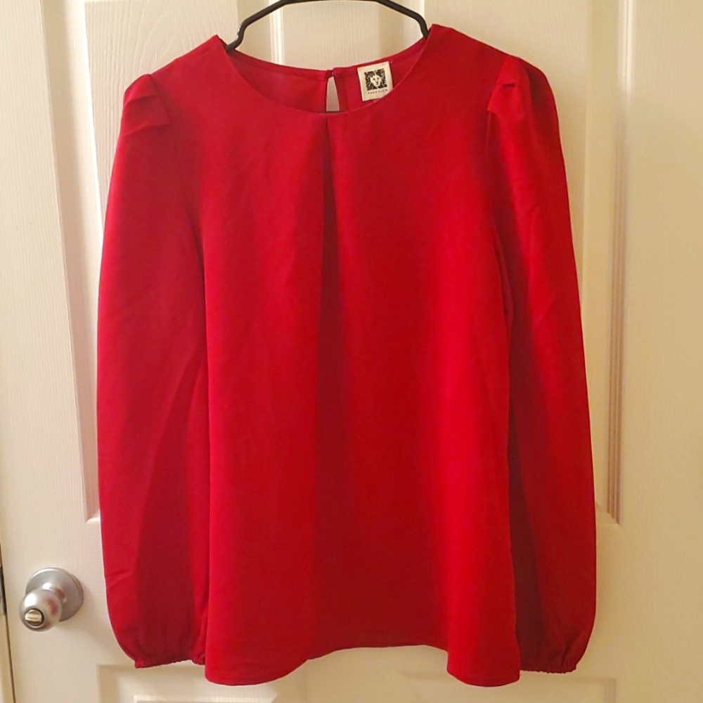 Anne Klein small red blouse